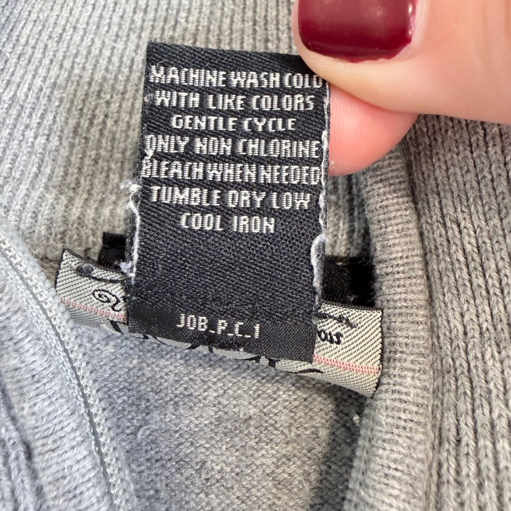 Jos. A. Bank Signature Collection Mens L Gray Pima Cotton Quarter Zip Sweater - Picture 10 of 13